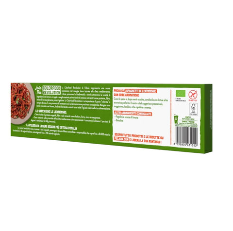 Felicia, Pasta Spaghetti di Lenticchie Rosse, Nouilles aux lentilles rouges, riches en fibres et protéines, fer et zinc, végétaliennes, 18 x 250 g + Italian Gourmet polpa 400g