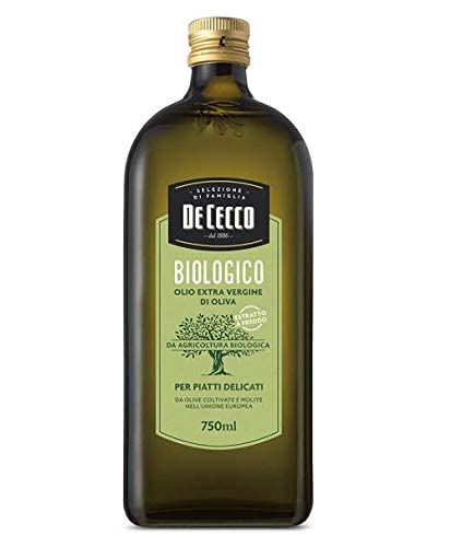 De Cecco Biologico Olio Extra Vergine Di Oliva Lot De 6 Huiles D'olive Extra Vierges Pour Plats Délicats 750 Ml