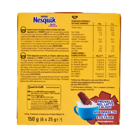 16x Nesquik Maxi Choco Barre de chocolat Snack au chocolat 150 g + Italian Gourmet polpa 400gr