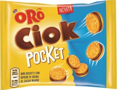 Oro Ciok Pocket Mini Biscuits Remplis De Crème De Cacao Faible En Gras – 20 X 40 G