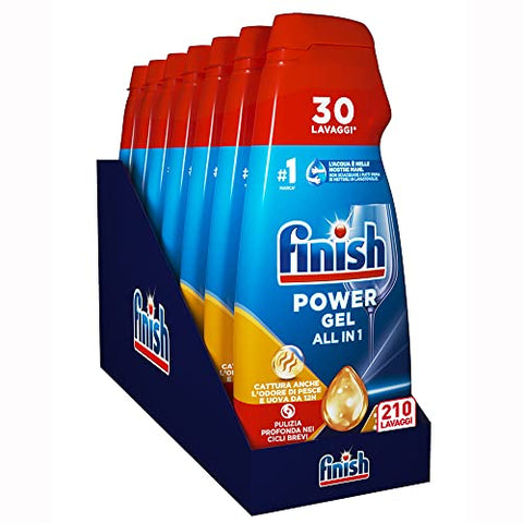 Finish Powergel Lessive Lave-Vaisselle Anti Odeur Gel Lave-Vaisselle 7 X 210 Lavages, 4200 Ml