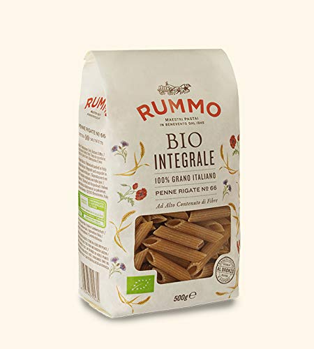 Rummo - Penne Rigate N.66 Biologique Intégrales Bronze Dessiné - 16 Paquets De 500 G