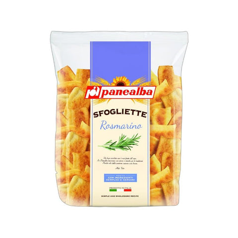 Panealba Le Sfogliette Dorate Al Rosmarino Snack Cuit Au Four Avec Grains De Sel Et Romarin 180 G