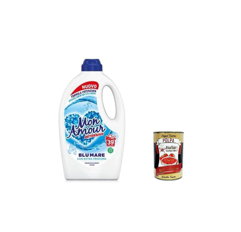 Paglieri Mon Amour Blu Mare Lessive Liquide Pour Machine À Laver Formule Améliorée Avec Parfum Supplémentaire, 39 Lavages 1560 Ml + Italian Gourmet Polpa 400gr