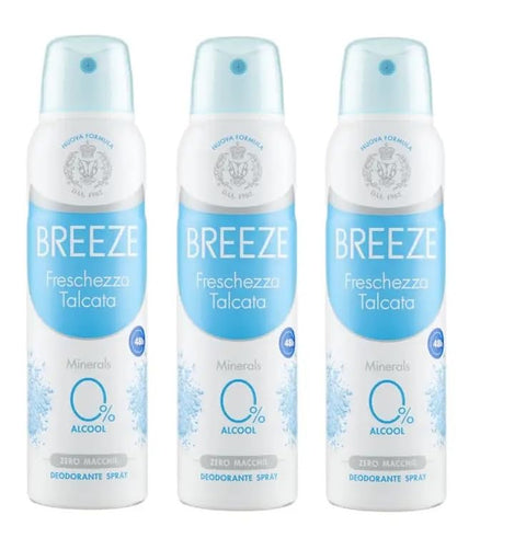 Breeze Freschezza Talcata Lot De 3 Déodorants En Spray 150 Ml + Polpa Italien Gourmet 400 G