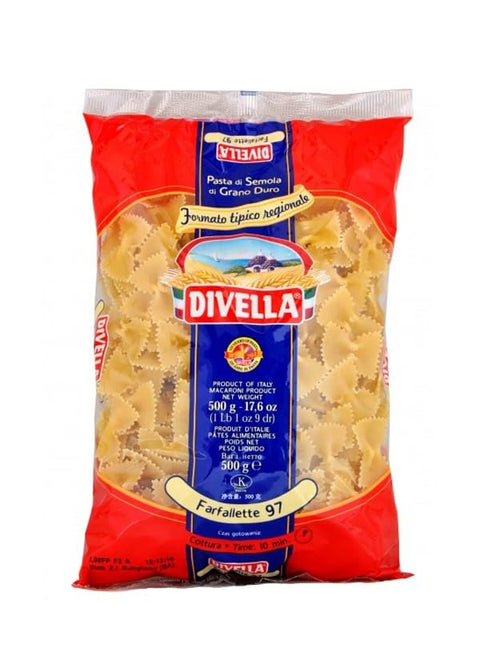Divella Farfalle De Pâtes De Semoule De Blé Dur 97 Gr 500 X 24