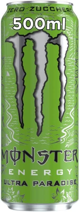 Monster Energy Ultra Paradise Senza Zucchero Lot De 48 Boissons Énergisantes Avec Kiwi Et Pomme Verte 500 Ml Boisson Non Alcoolisée Sans Sucre