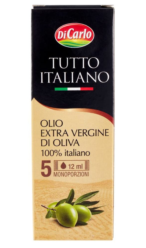 Di Carlo Tutto Italiano Olio Extra Vergine Di Oliva 100 % Huile D'olive Vierge Italienne. Chaque Paquet Contient 5 Bâtonnets Unidoses De 12 Ml
