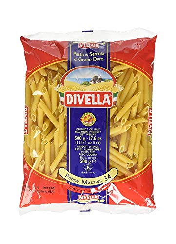 Divella Pâtes De Semoule De Blé Dur Penne Mezzane 34 Gr 500 X 24