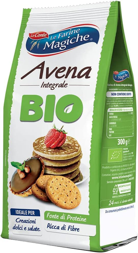 3x Lo Conte Le Farine Magiche Farina Di Avena Farine D'avoine 300g Bio