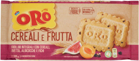 6 X Saiwa Oro Frollini Integrali Con Cereali E Frutta Grains Entiers Avec Céréales Et Fruits 300g