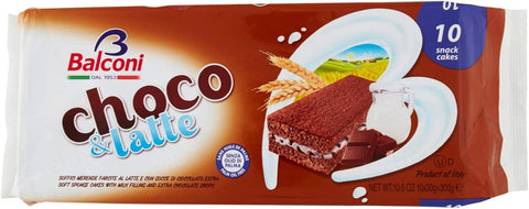 3 Collations À Gâteau Balconi Choco Latte Con Crème Stracciatella Avec Crème Stracciatella (10 X 30 G) 300 G