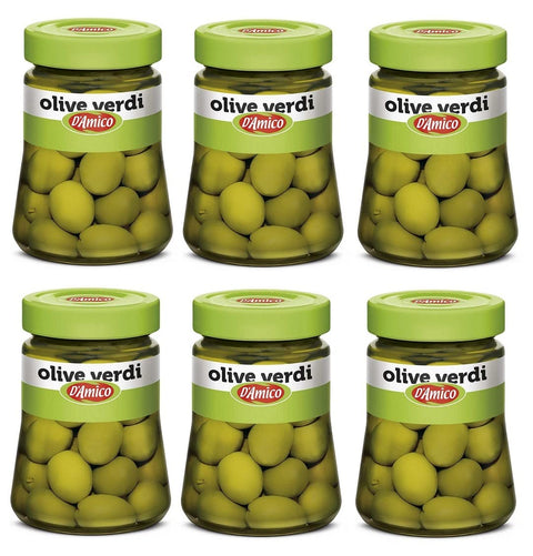 6 X D'amico Olive Verdi En Salamoia Olives Vertes En Saumure 300 G