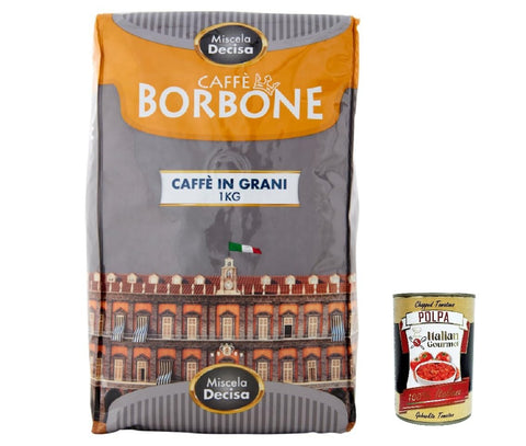 Caffè Borbone Miscela Decisa Caffè In Grani, Goût Intense Et Persistant, Café En Grains Entier, Italian Café, 1kg + Italian Gourmet Polpa 400g