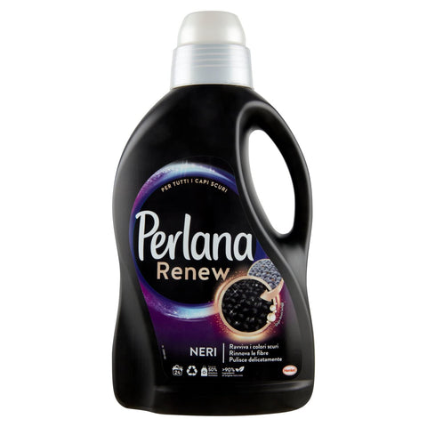 Perlana Renew Laine Noire Lessive Laveuse Pour Vêtements Noirs Et Foncés, Renouvelle Et Protège L'intensité De La Couleur - Lot De 24 Lavages Individuels
