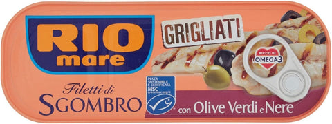 Rio Mare Sgombro Lot De 3 Filets De Maquereau Grillés Avec Olives Vertes Noires 120 G
