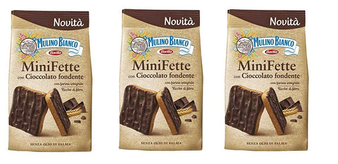Mulino Bianco Lot De 3 Mini Graisses Avec Cioccolato Fondente E Farina Biscottes Intégrales Avec Chocolat Noir Et Farine De Blé Entier Biscuits Au Four 110 G Sans Huile De Palme