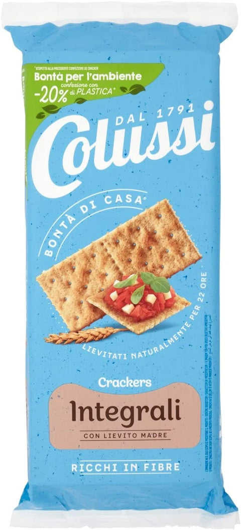 Colussi Crackers Integrali – Whole Wheat « Craquelins À Grains Entiers », 500 G