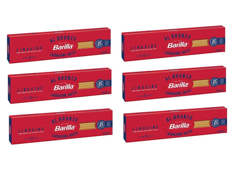 Lot De 6 Pâtes Barilla Linguine Al Bronzo Bronzé, 400 G, Méthode De Traitement Brut