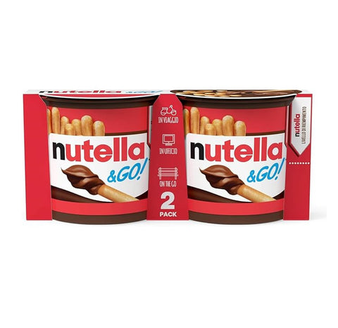 8x Ferrero Nutella &GO, Snack à base de pâte à tartiner noisette-cacao et biscuits salés croustillants 2x48g