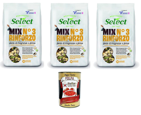 Select Mix N.3 Rinforzo Lot De 3 Sources De Magnésium Et De Fer 300 G + Italian Gourmet Polpa 400 G