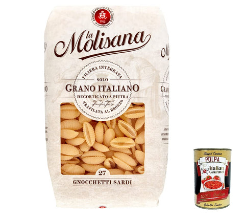 La Molisana Gnocchetti Sardi N. 27 Pasta Lenta Lavorazione Pâtes À Modeler En Bronze 500 G + Polpa 400 G