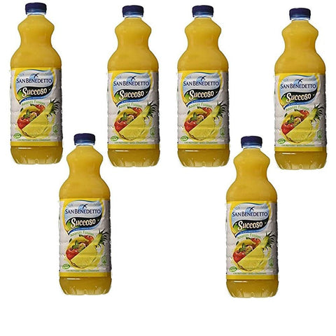 San Benedetto 6 X Succoso Pineapple & Mixed Fruit Soft Drink Beverage In Mineral Water 1,5 L Non Added Sugar !