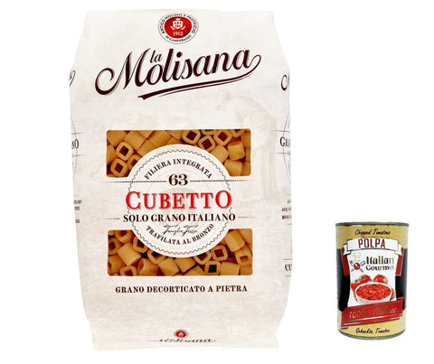 La Molisana Cubetto N. 63 Pasta Lenta Lavorazione Lot De 10 Pâtes À Base De Semoule De Blé Dur Bronze 500 G + Polpa Italian Gourmet 400 G
