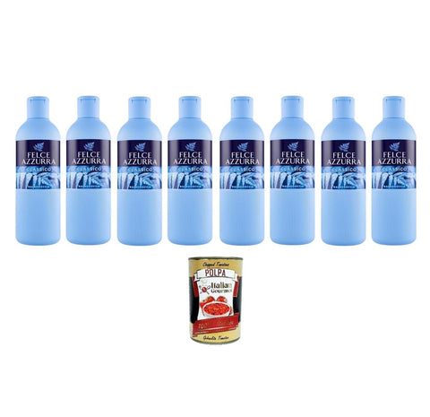 Felce Azzurra Bagnodoccia Classico Lot De 8 Gels Douche Au Parfum Incomparable Hydratant La Peau 650 Ml + Italiean Gourmet Polpa 400gr