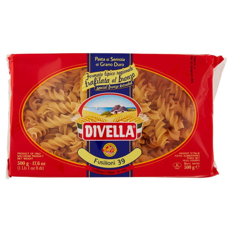 Divella Fusilloni N. 39 Lot De 6 Pâtes À La Semoule De Blé Dur 500 G + Boîte De 400 G