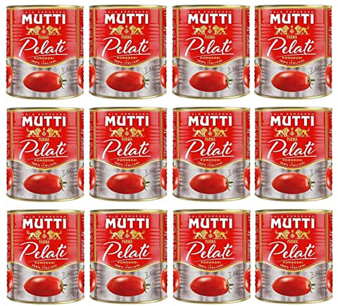 Mutti Pomodori Pelati Lot De 12 Tomates Pelées 100 % Tomates Italiennes 800 G