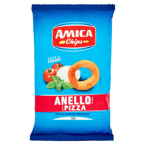 Amica Chips Anello Pizza Lot De 15 Collations De Maïs Avec Goûts À Pizza, Collation Salée 125 G