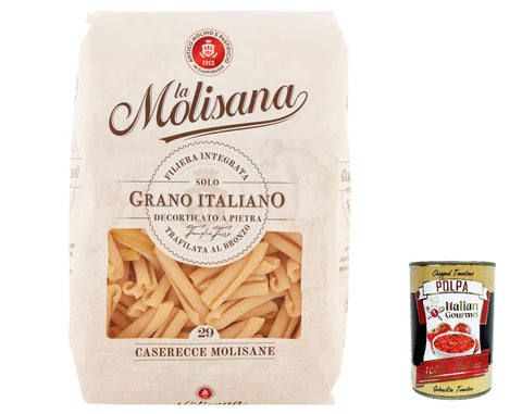 La Molisana Casareccia N. 29 Pasta Lenta Lavorazione Lot De 10 Paquets De 5 Pâtes, À Base De Semoule De Blé Dur, Dessin En Bronze 500 G + Italian Gourmet Polpa 400 G