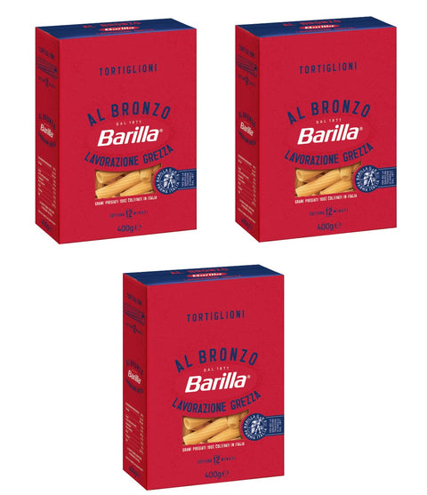 Barilla Tortiglioni Al Bronzo Lot De 3 Pâtes Tirées En Bronze 400 G