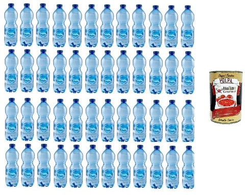 Vera Acqua Frizzante Oligominérales Oligominérales Jetables En Pet – Bouteilles De 48 X 500 Ml + Italian Gourmet Polpa Di Pomodoro Boîte De 400 G