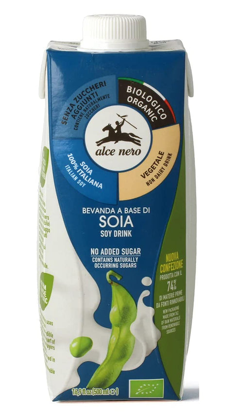 Alce Nero Bevanda Biologica Vegetale A Base Di Soia Légumes Biologiques Boisson À Base De Soja 500ml Boisson Rafraîchissante Non Alcoolisée