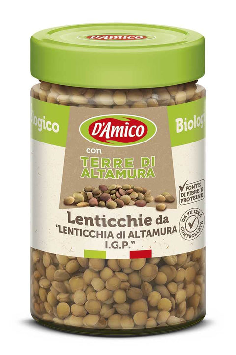 D'amico Con Terra Di Altamura Lenticchie Di Altamura Lentilles "Igp" De Altamura Lentilles Biologiques Cuites 310g Origine Italienne