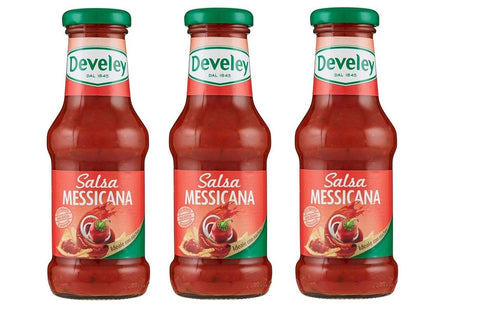 Develey Salsa Messicana Lot De 3 Sauces Mexicaines Sans Gluten Idéal Pour Les Apéritifs 250 Ml