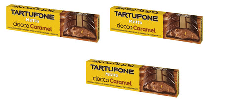 3 X Motta Tartufone Cioccocaramel Cioccolato Fondente Con Ripieno Al Caramello E Scaglie Di Caramello Chocolat Noir Avec Garniture Caramel Et Flocons De Caramel 150 G