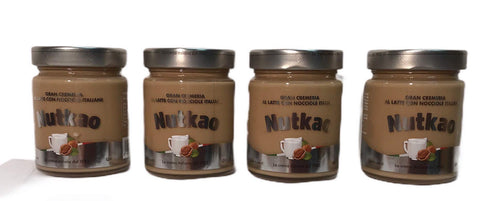 Nutkao Gran Cremeria 4x350g. Lait Et Crème De Noisettes, Tartinade De Noisettes Italienne De Haute Qualité