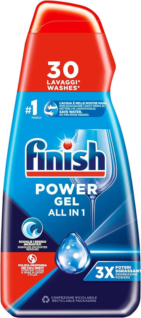 Finish Gel Detersivo Per Lavastoviglie Liquido Powergel, 30 Lavaggi