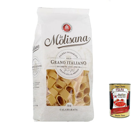 La Molisana Calaramata N. 314 Pasta Lenta Lavorazione Lot De 12 Pâtes À Base De Semoule De Blé Dur Bronze 500 G + Polpa Italian Gourmet Polpa 400 G