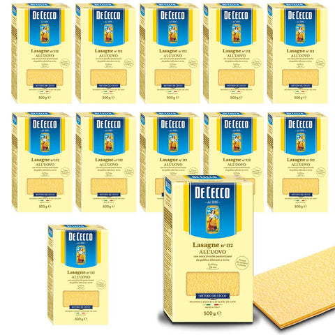 De Cecco Lot De 12 Lasagnes All L' Uovo N°112 500 G (2,5 Kg)