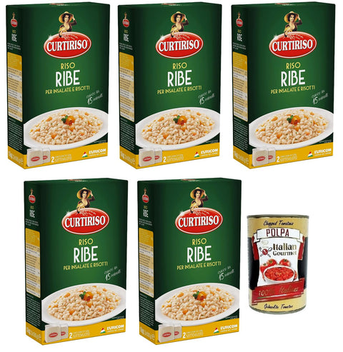 Curtiriso Riso Ribe - 100 % Riz Italien - Idéal Pour Les Salades Et Les Risottos - 15 Minutes - 1 Kg + Boîte De 400 G