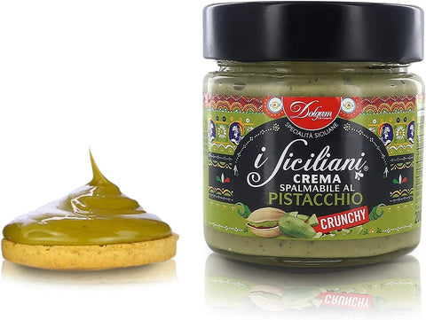 Dolgam I Siciliani Crunchy Spalmabile Al Pistacchio Crunchy Pistaches Croustillantes Crème Tartinable Pistache Avec Pistaches Hachées 200g Sans Huile De Palme Sans Gluten