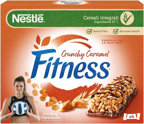 8x Nestlé Fitness Crunchy Caramel Barres de muesli complet au chocolat et au caramel croquant (4 x 23,5 g) 94 g