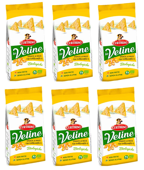 Curtiriso Le Veline Snack Di Maïs Scrokkinati Biologico Lot De 6 Collations De Maïs Bio 100 G