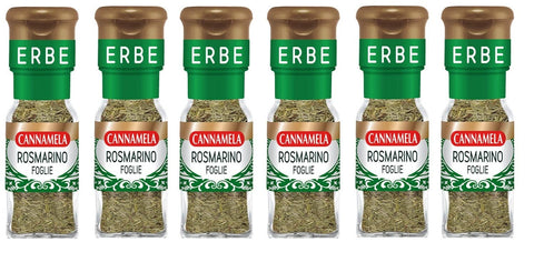 6 X Cannamela Foglie Di Rosmarino Essiccate E Frantumate Feuilles De Romarin Séchées 14g D'épices Et D'herbes