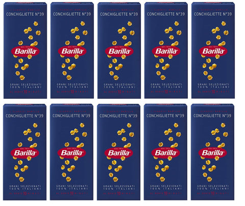 10 X Barilla Conchigliette No. 39 Italian Pâte 500 G