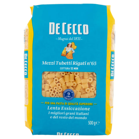 De Cecco N.65 Mezzi Tubetti Rigati Gr.500 (1000035748)